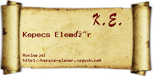 Kepecs Elemér névjegykártya