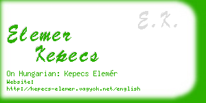 elemer kepecs business card